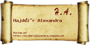 Hajdár Alexandra névjegykártya