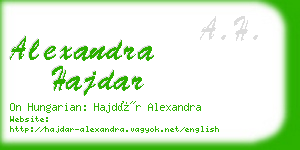 alexandra hajdar business card